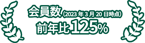 会員数前年比125％（2023年3月20日時点）